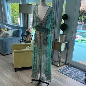 Camilla Teal and Silver Sheer Dress